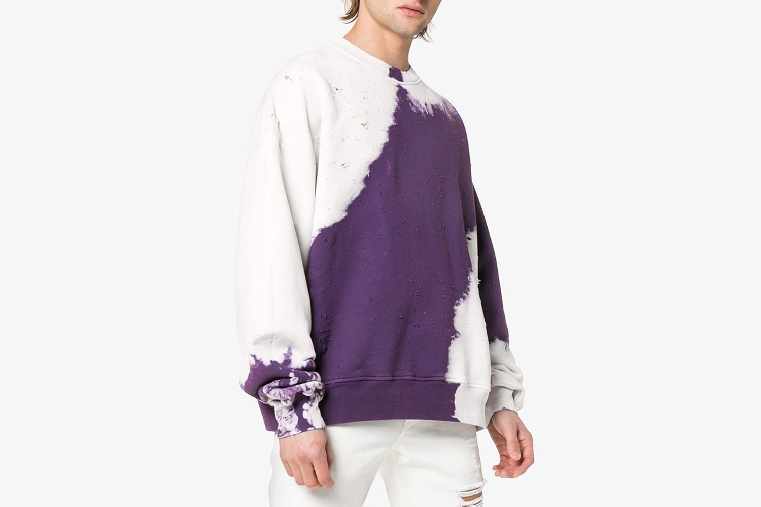 Shotgun tie-dye distressed cotton sweatshirt