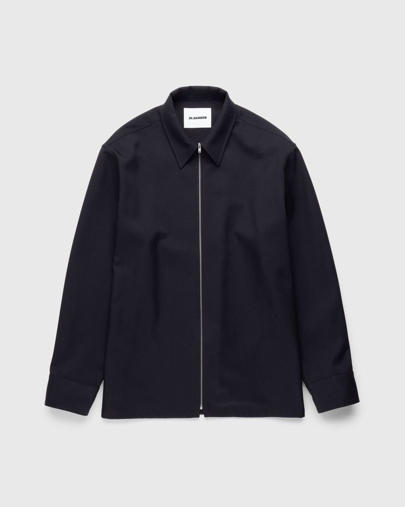 Wool Plastron Shirt Black 