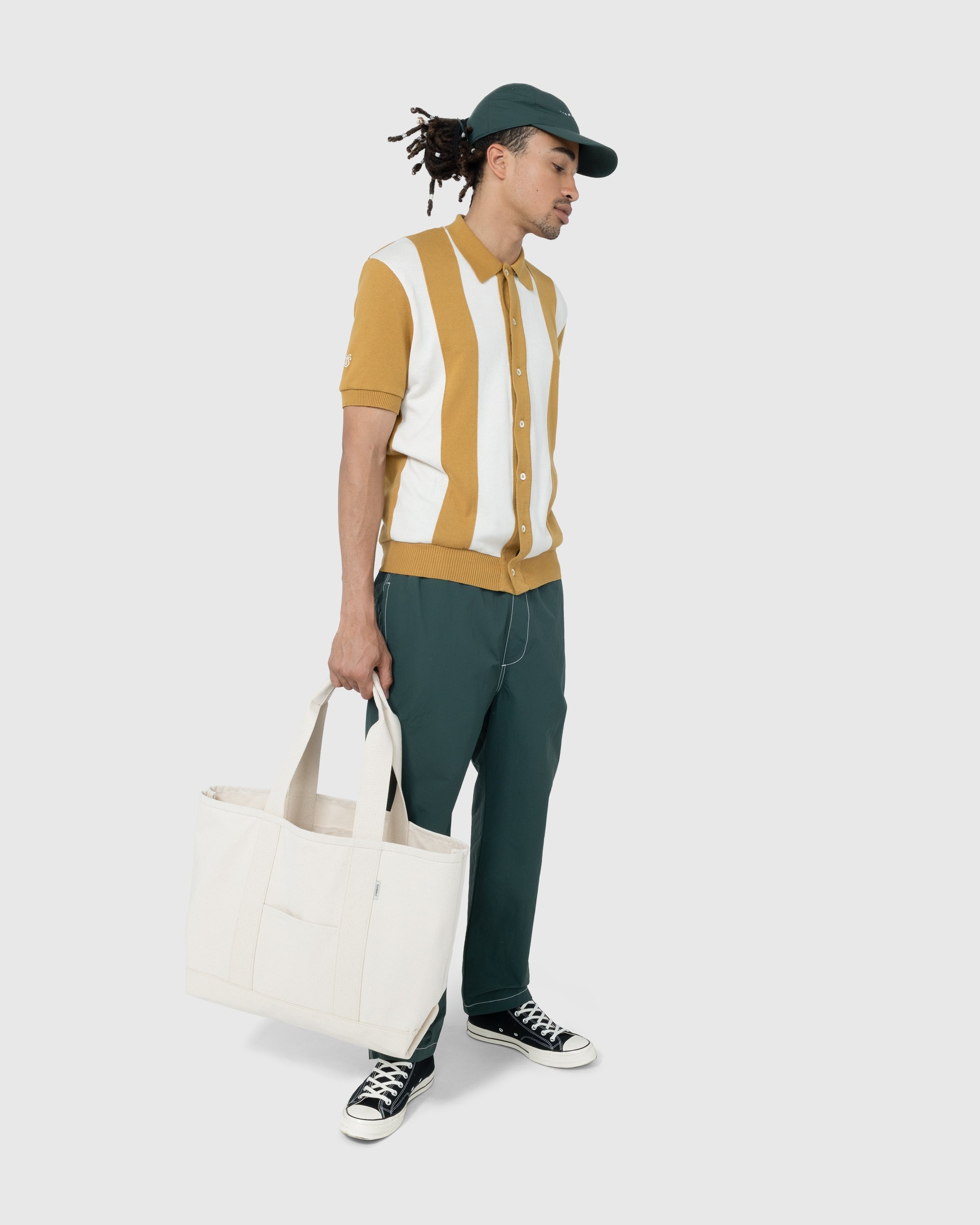 Highsnobiety – Contrast Brushed Nylon Elastic Pants Beige - Pants - Beige - Image 7