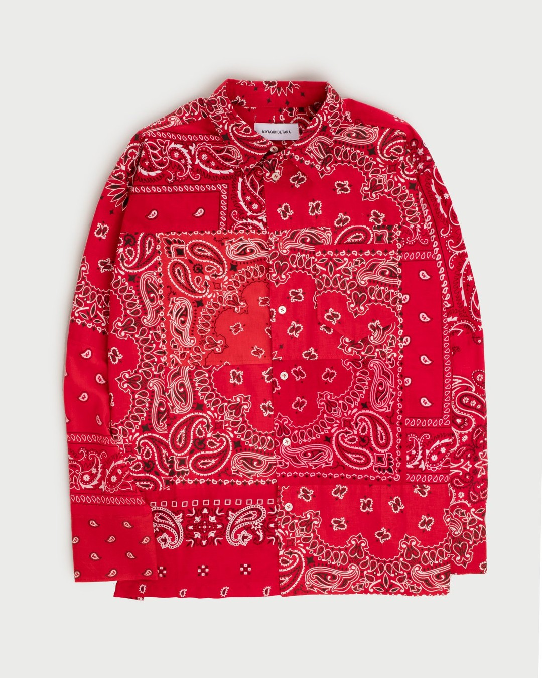 Miyagihidetaka – Bandana Shirt Red - Shirts - Red - Image 1