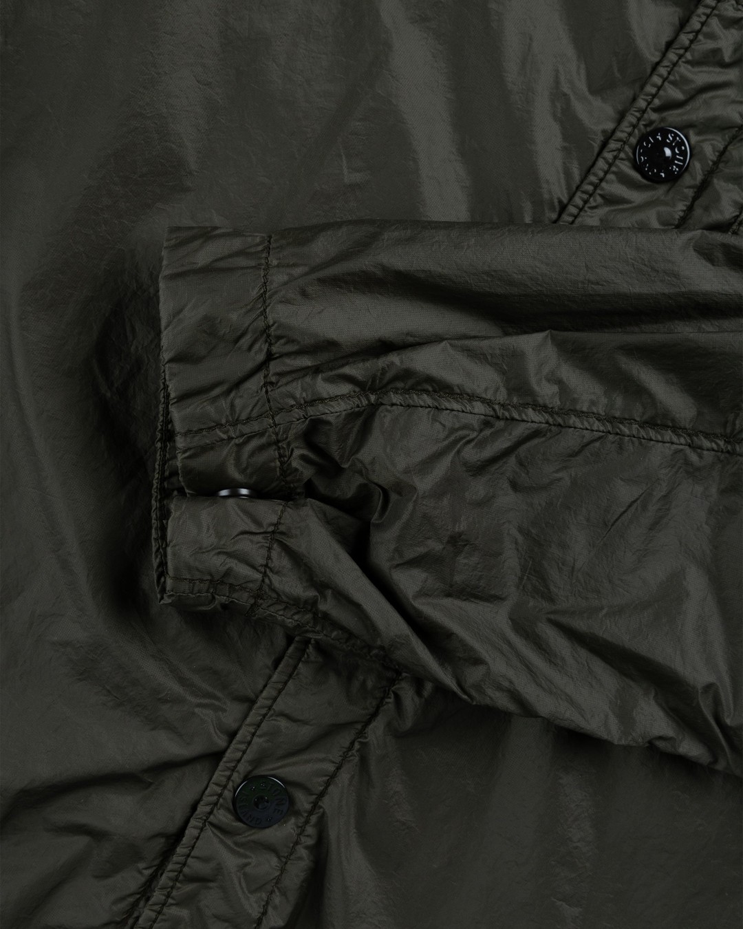 Stone Island – Coated Nylon Overshirt Olive - Shirts - Green - Image 7