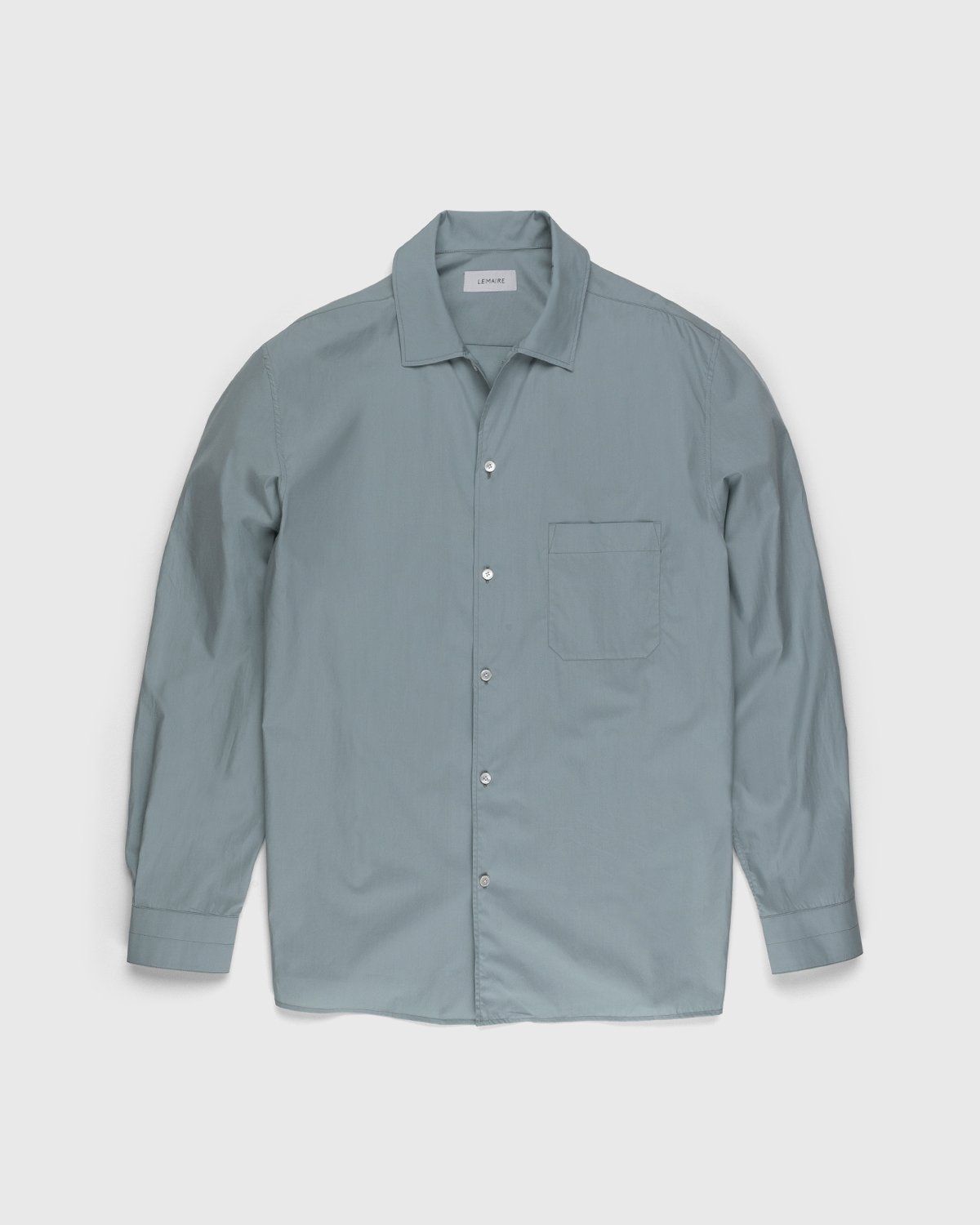 Lemaire – Convertible Collar Long Sleeve Shirt Light Blue - Shirts - White - Image 1