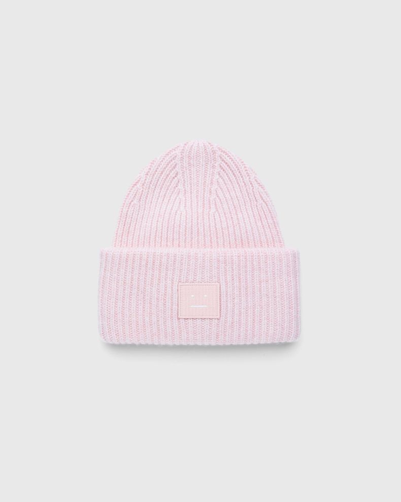 Acne Studios – Large Face Logo Beanie Pink