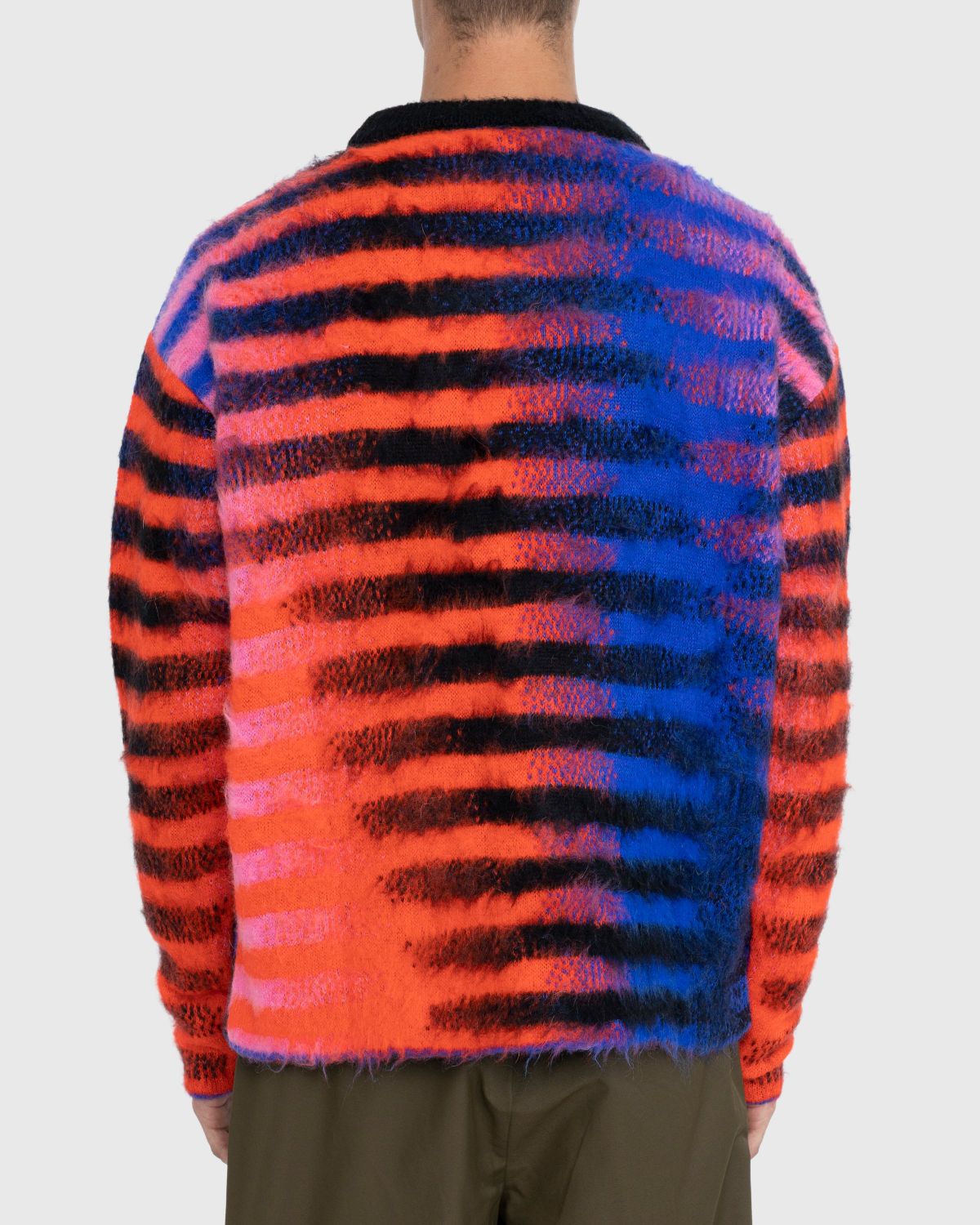 AGR – Striped Mohair Crewneck Sweater Red/Blue - Knitwear - Multi - Image 3