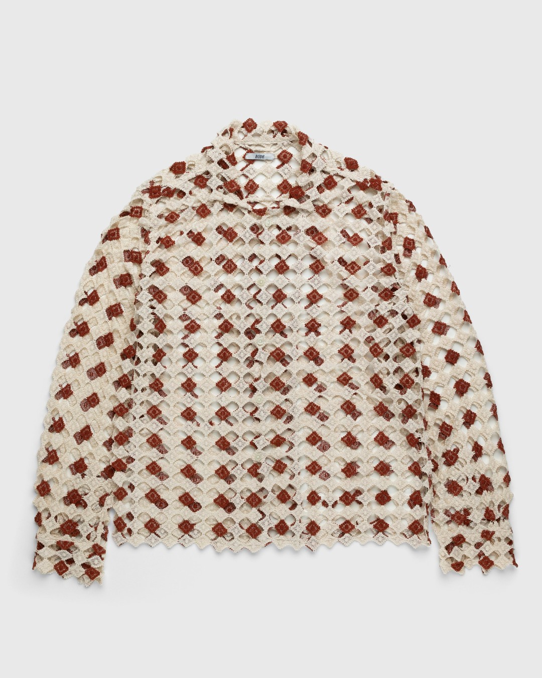 Bode – Diamond Lace Long-Sleeve Shirt Beige - Shirts - Beige - Image 1