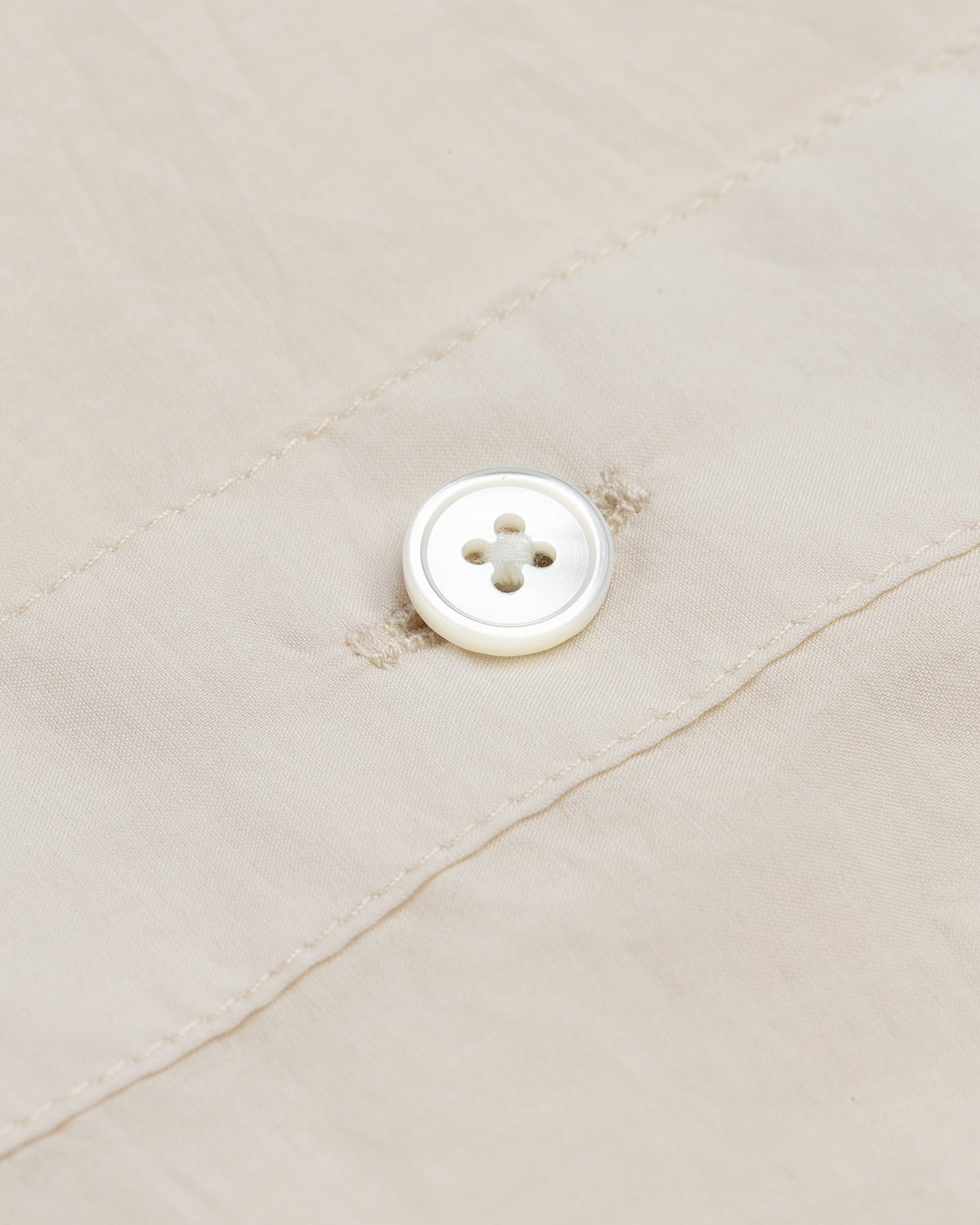 Lemaire – Regular Collar Short Sleeve Shirt Ivory - Shortsleeve Shirts - White - Image 3