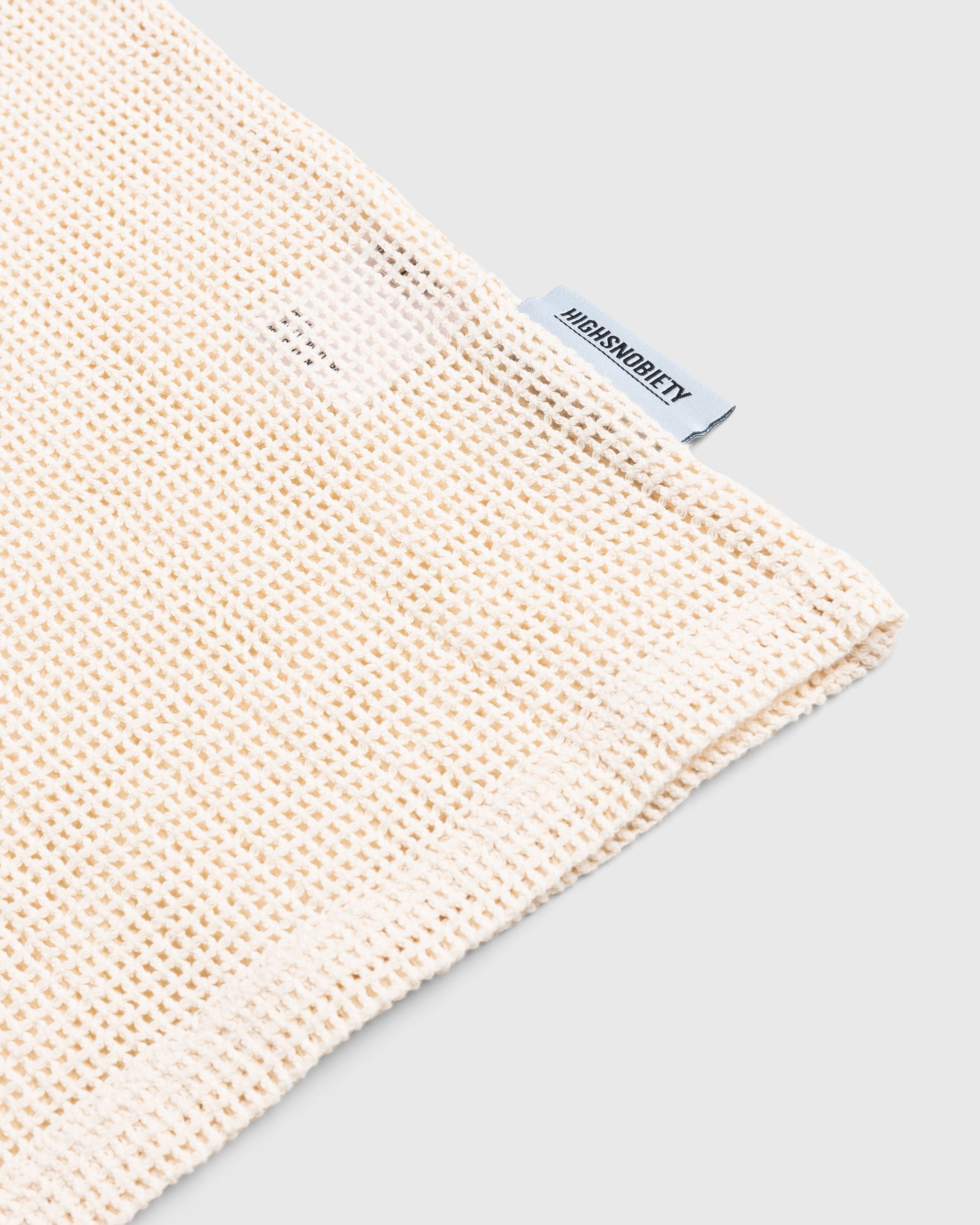 Highsnobiety – Cotton Mesh Knit Tank Top Eggshell - Tops - Beige - Image 7