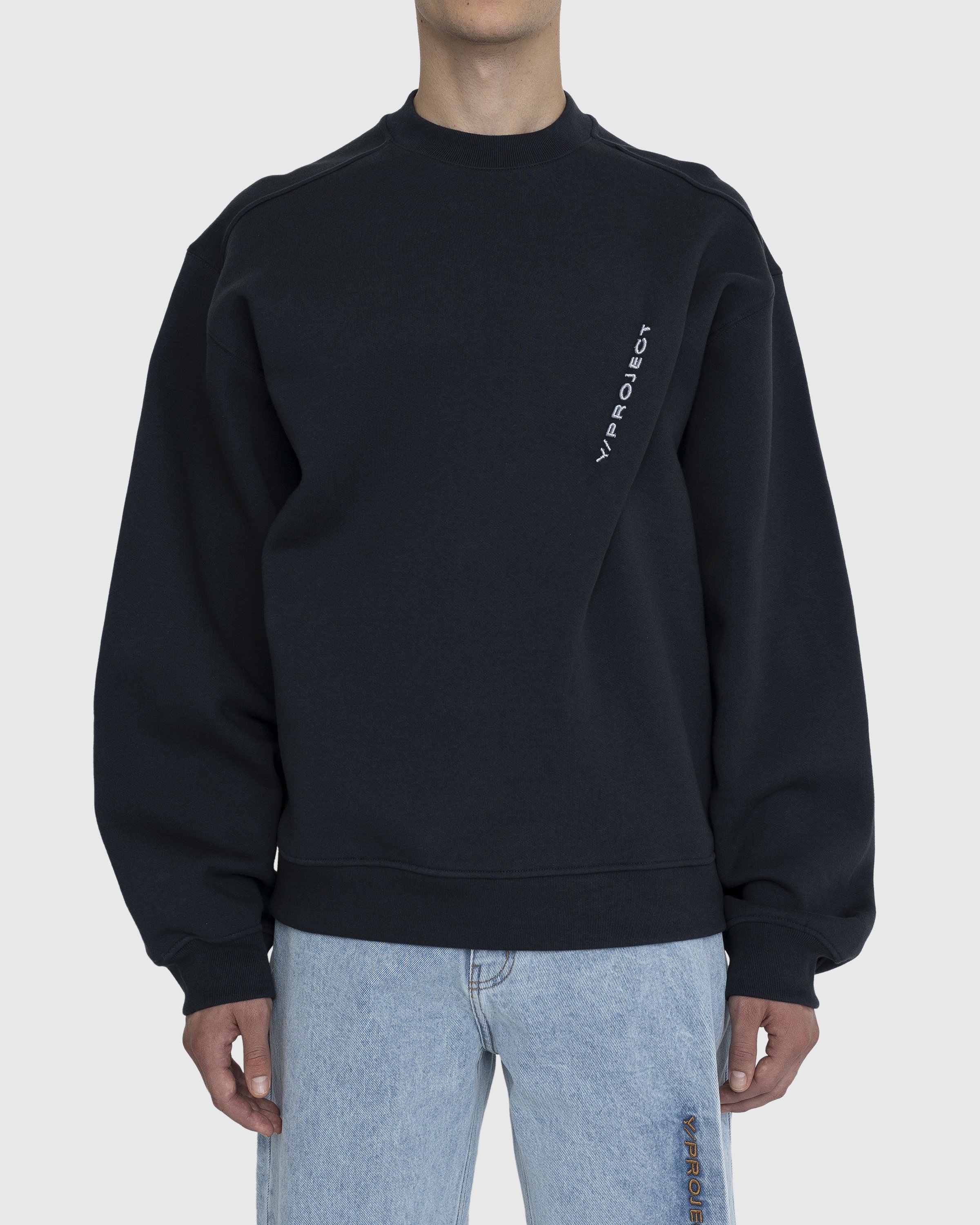 Y/Project – Pinched Logo Sweatshirt Navy - Sweats - Blue - Image 2