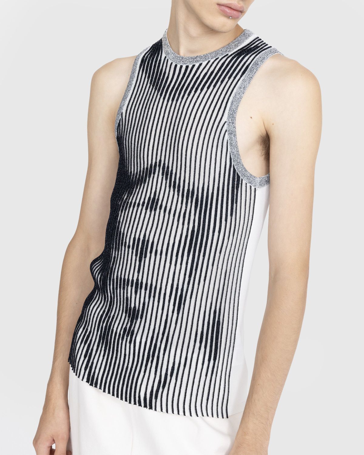 Jean Paul Gaultier – Crew Neck Trompe L'Œil Tank Top White - Men Tops - White - Image 4