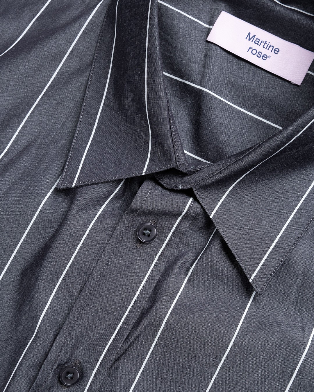 Martine Rose – Pulled Neck Shirt Grey/White - Shirts - Grey - Image 6