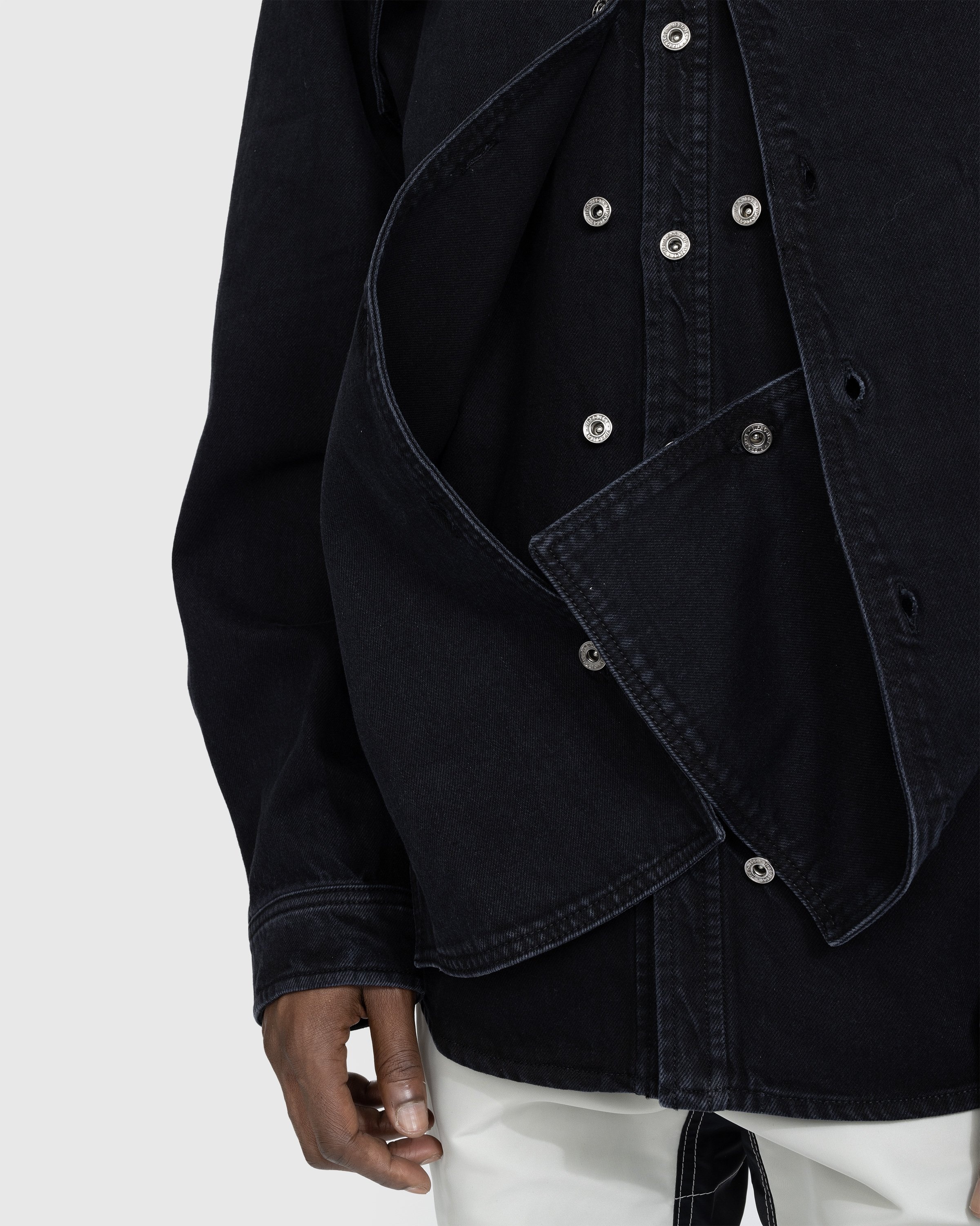Y/Project – Evergreen Snap Off Denim Shirt Black - Shirts - Black - Image 5