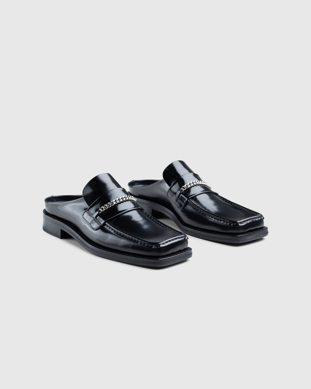 Martine Rose – Square Toe Mule Black High Shine - Shoes - Black - Image 3