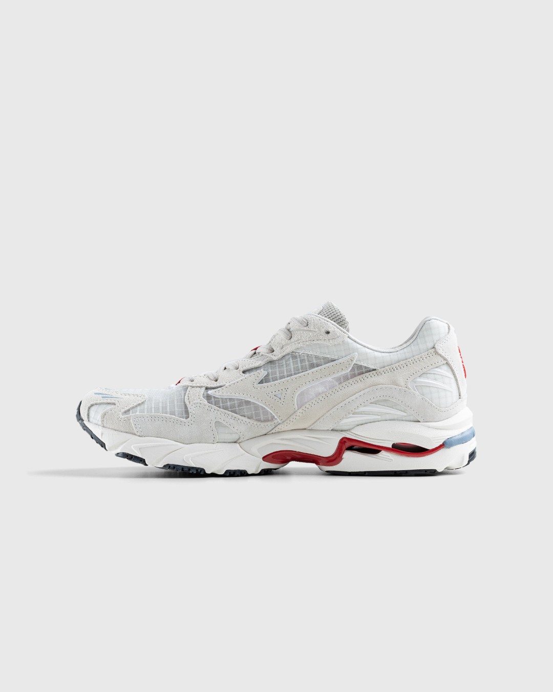 Mizuno x Highsnobiety – Wave Rider 10 White/Red - Low Top Sneakers - Grey - Image 2