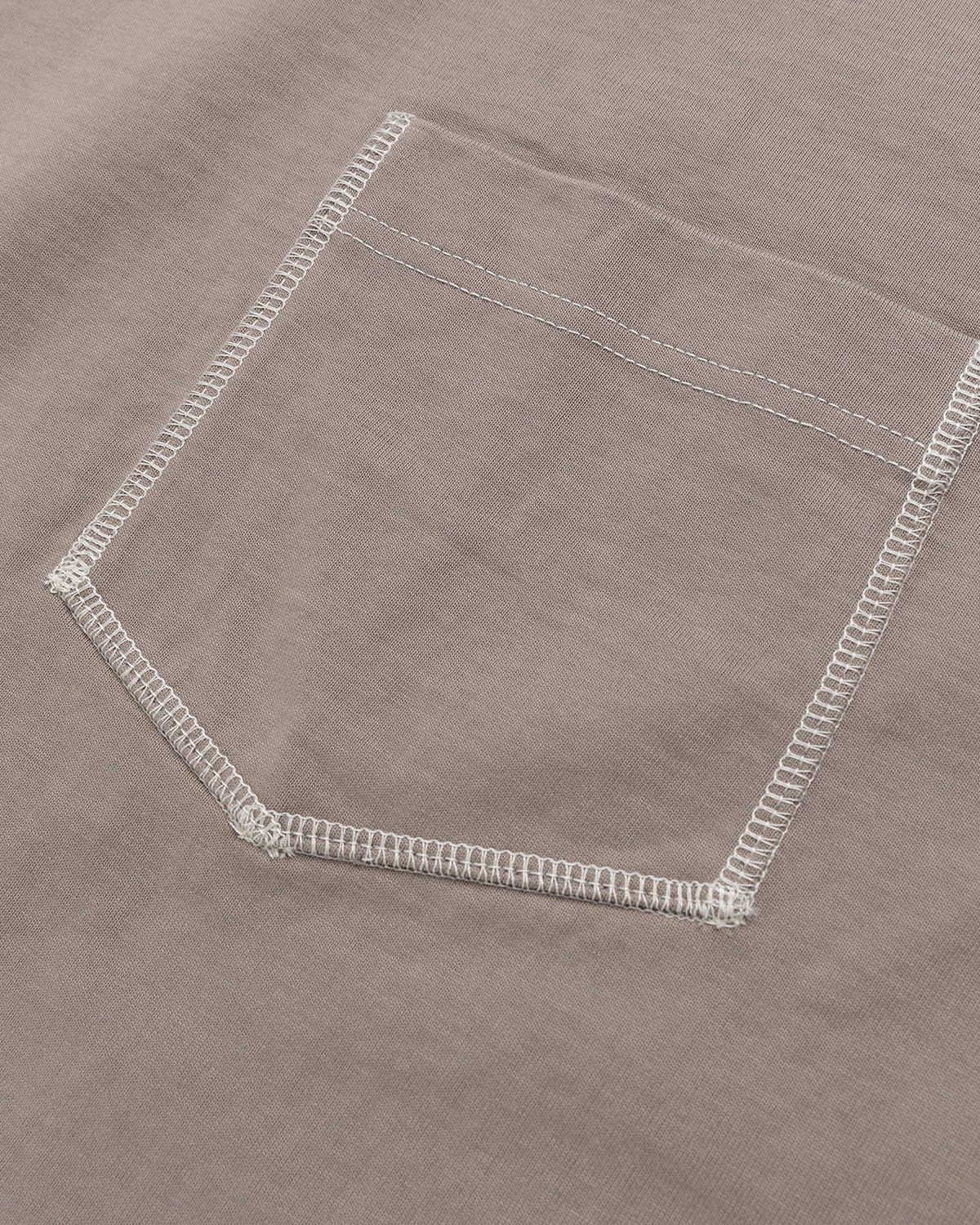 Auralee – Cotton Knit Pocket T-Shirt Grey Beige - T-shirts - Beige - Image 5