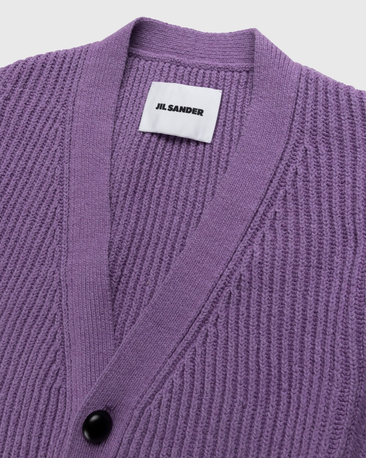 Jil Sander – Rib Knit Cardigan Medium Purple - Knitwear - Purple - Image 3