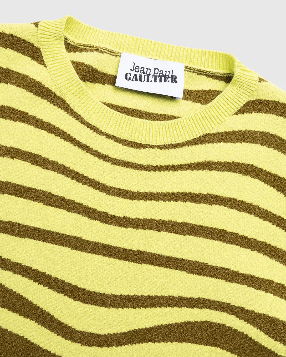 Jean Paul Gaultier – Long Sleeves Crew Neck Morphing Stripes Green - Longsleeves - Green - Image 5