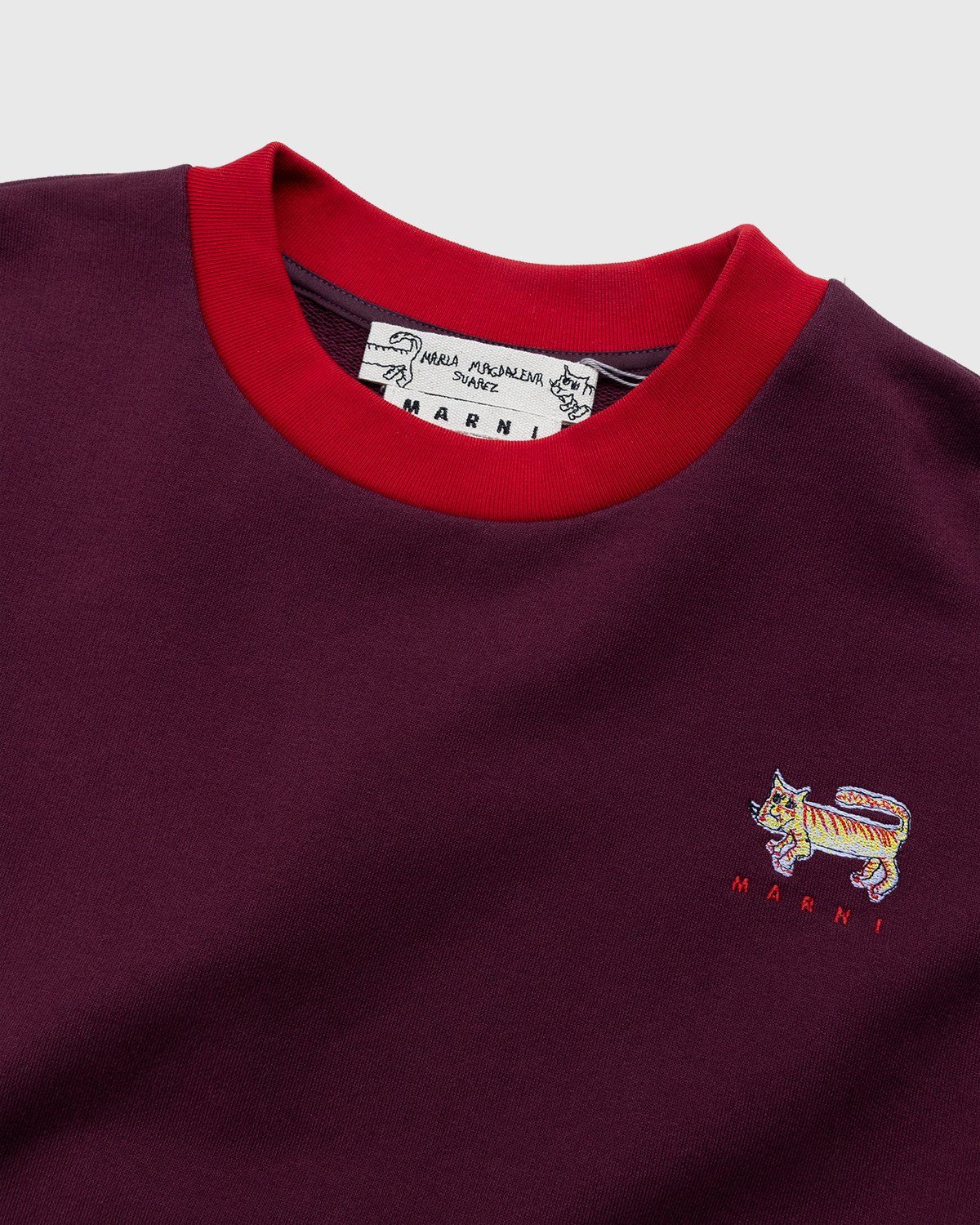 Marni – Logo-Embroidered Sweatshirt Burgundy - Sweatshirts - Red - Image 3