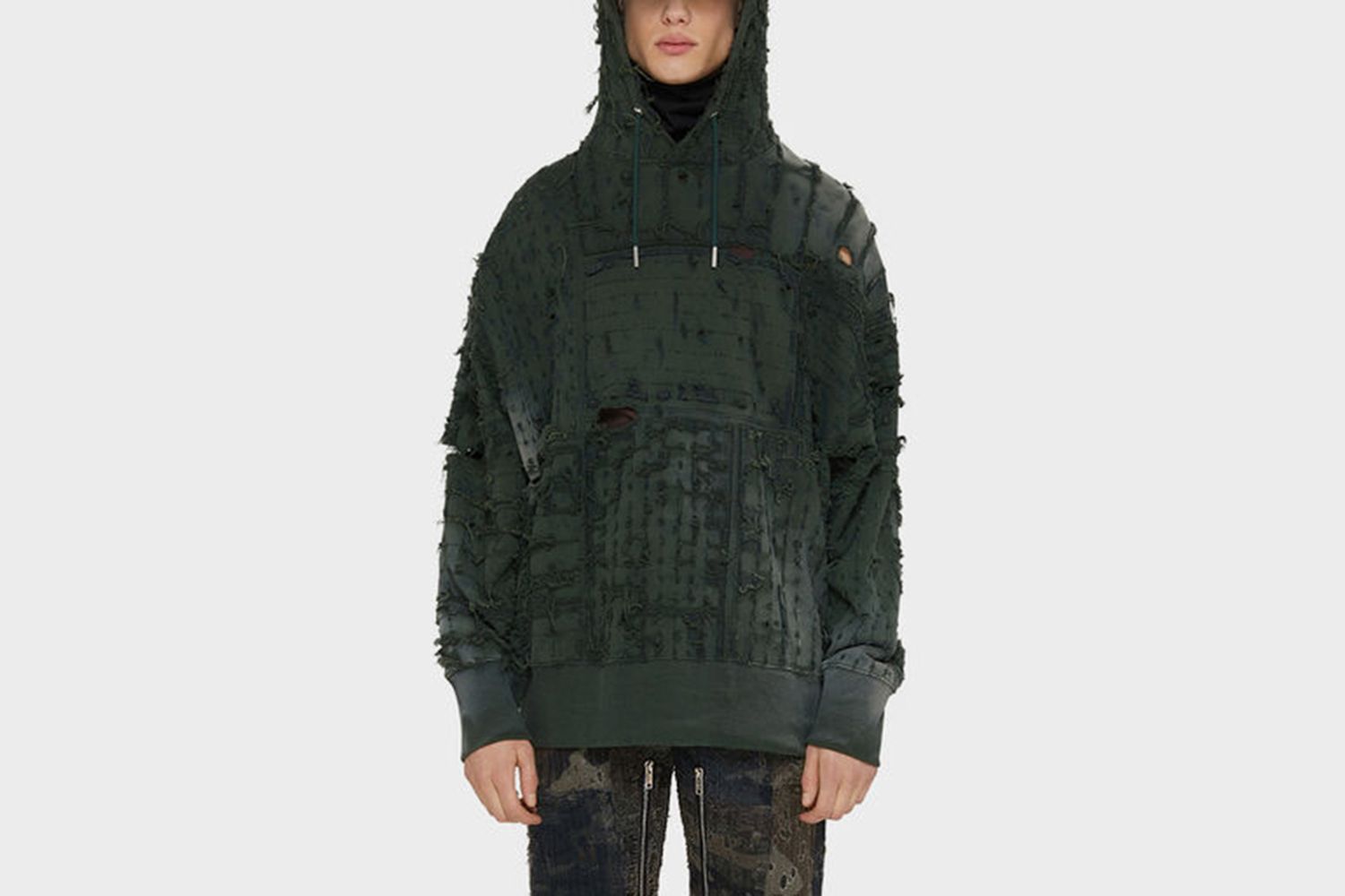 Boro Effect Oversized Hoodie