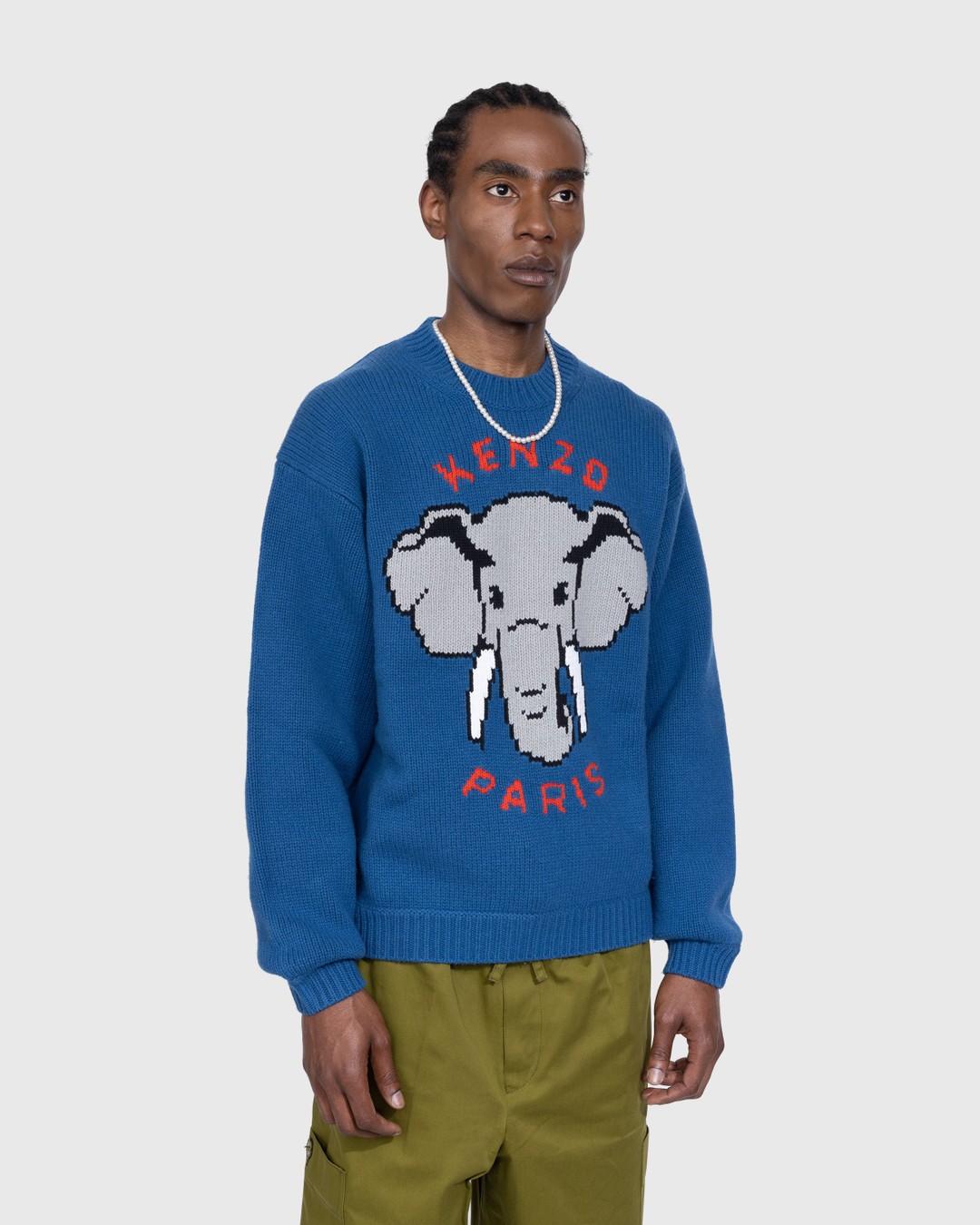 Kenzo – Bowling Elephant Merino Wool Jumper Wisteria - Knitwear - Blue - Image 2