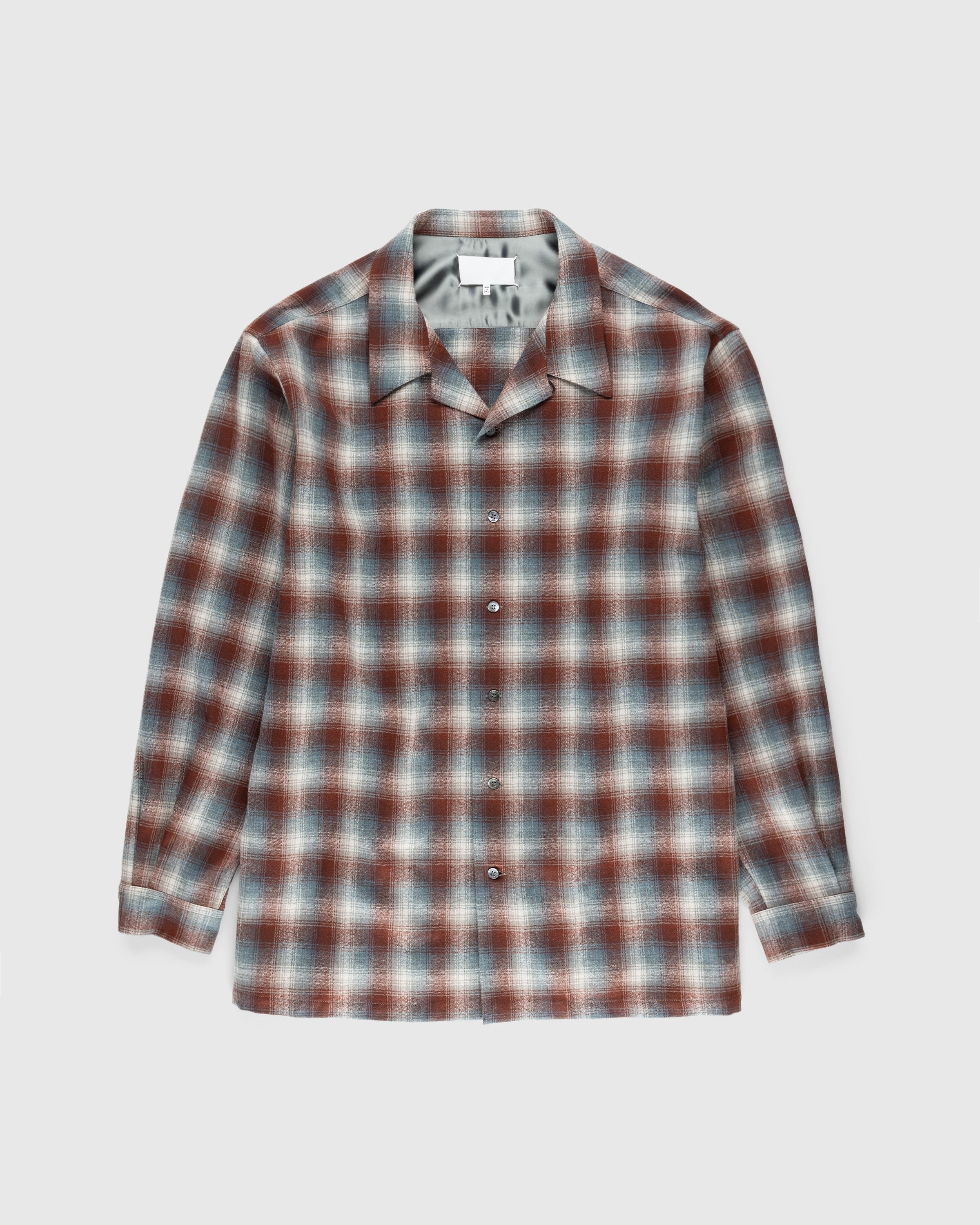 Maison Margiela – Oversized Check Wool Button-Down Shirt Multi