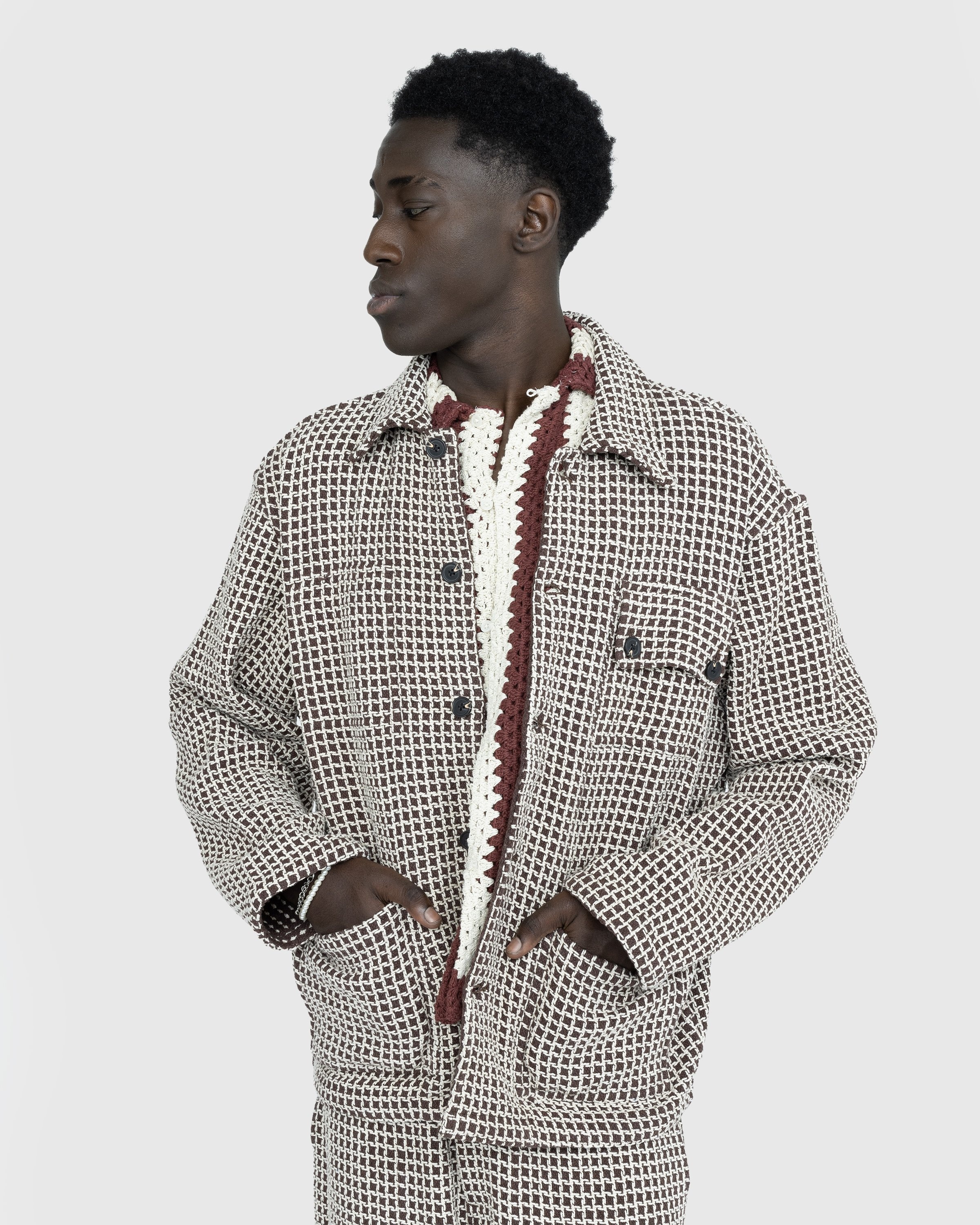 Bode – Reversible Duo Waffle Jacket Brown - Outerwear - Brown - Image 2