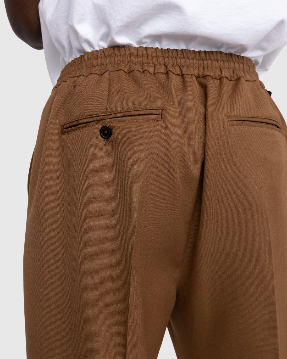 Highsnobiety – Wool Blend Elastic Pants Brown - Trousers - Brown - Image 6