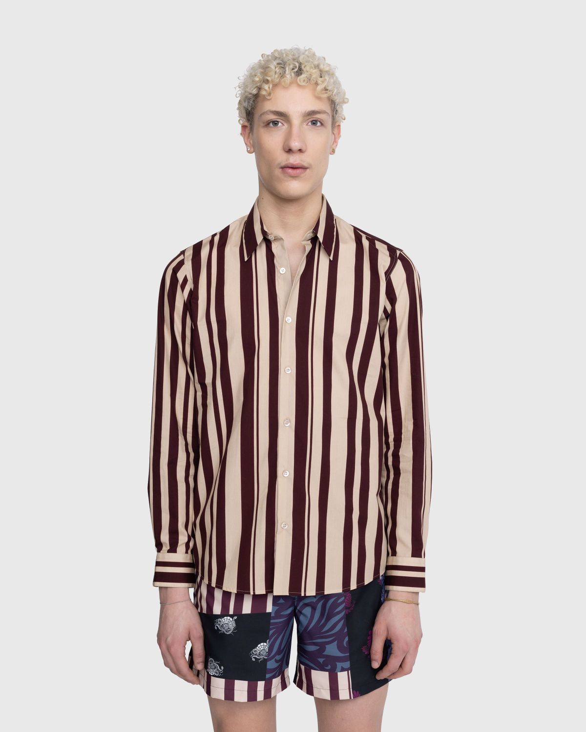 Dries van Noten – Curle Shirt Burgundy - Shirts - Red - Image 2