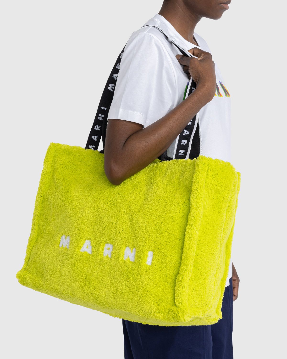 Marni – Terry Cloth Tote Bag Light Lime - Bags - Green - Image 7