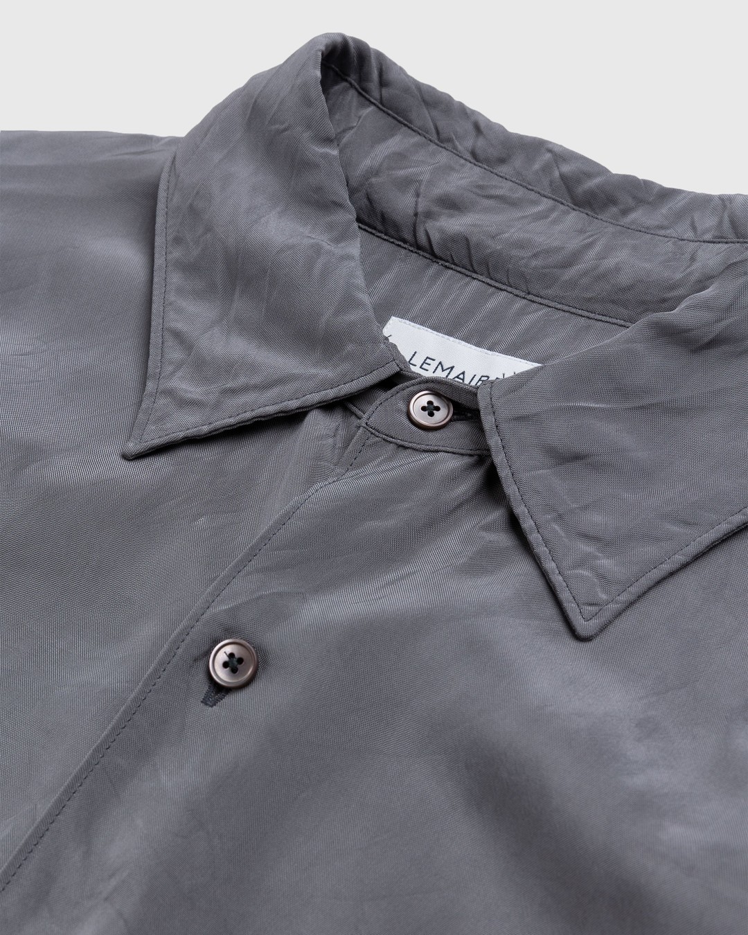 Lemaire – Crinkled Longsleeve Shirt Aluminum - Shirts - Grey - Image 5