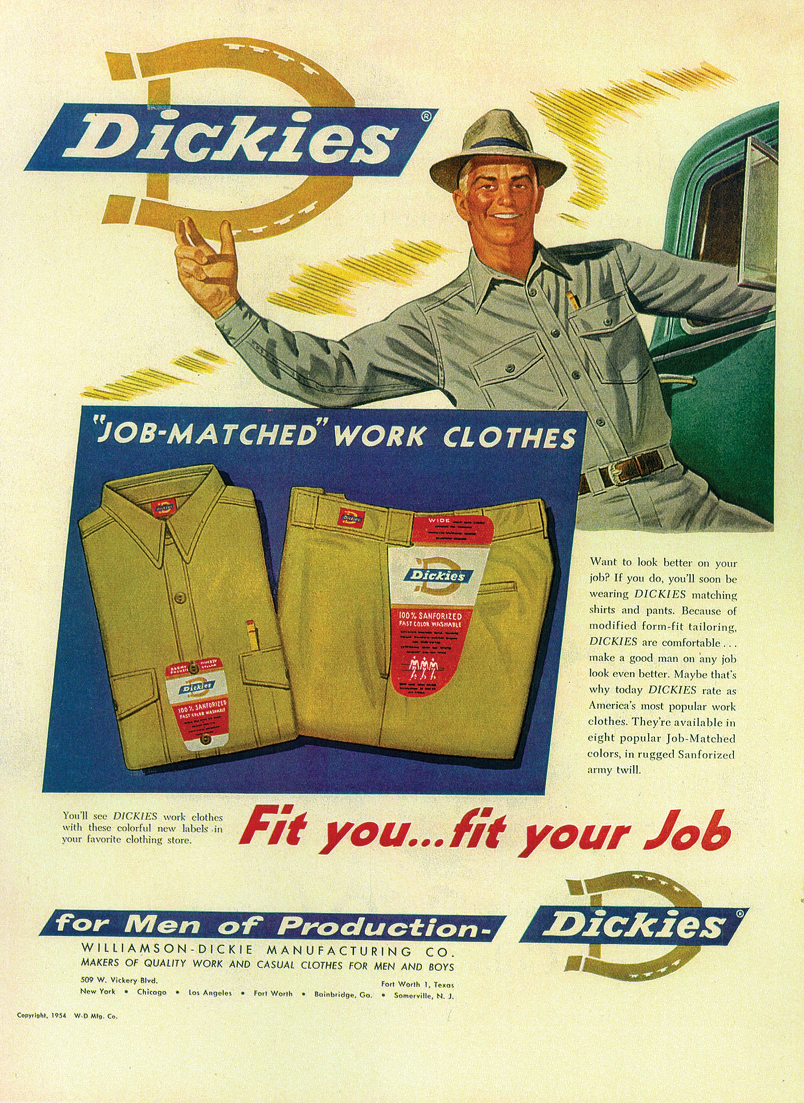 Dickies advertisement, 1957.