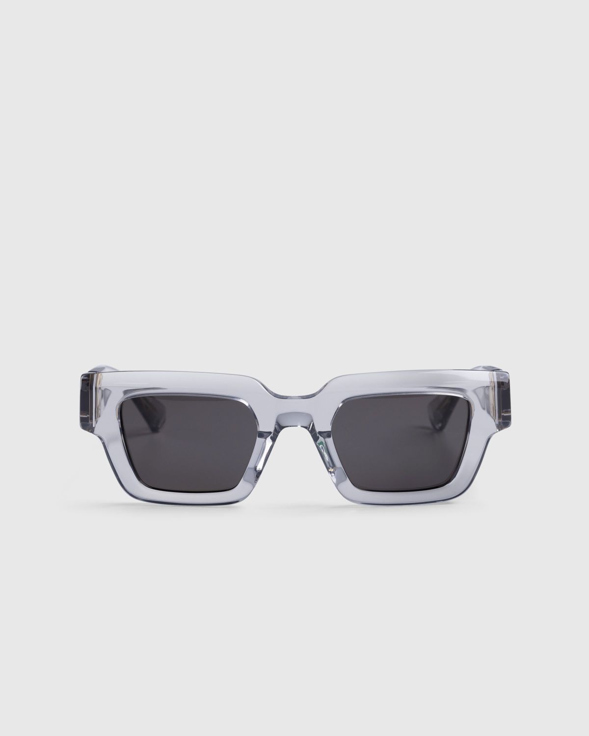 Bottega Veneta – Hinge Acetate Square Sunglasses Crystal - Eyewear - Silver - Image 1