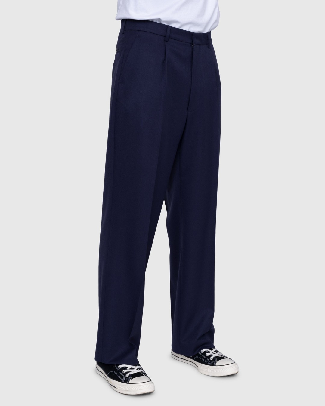 Highsnobiety – Wool Dress Pant Navy - Trousers - Blue - Image 3