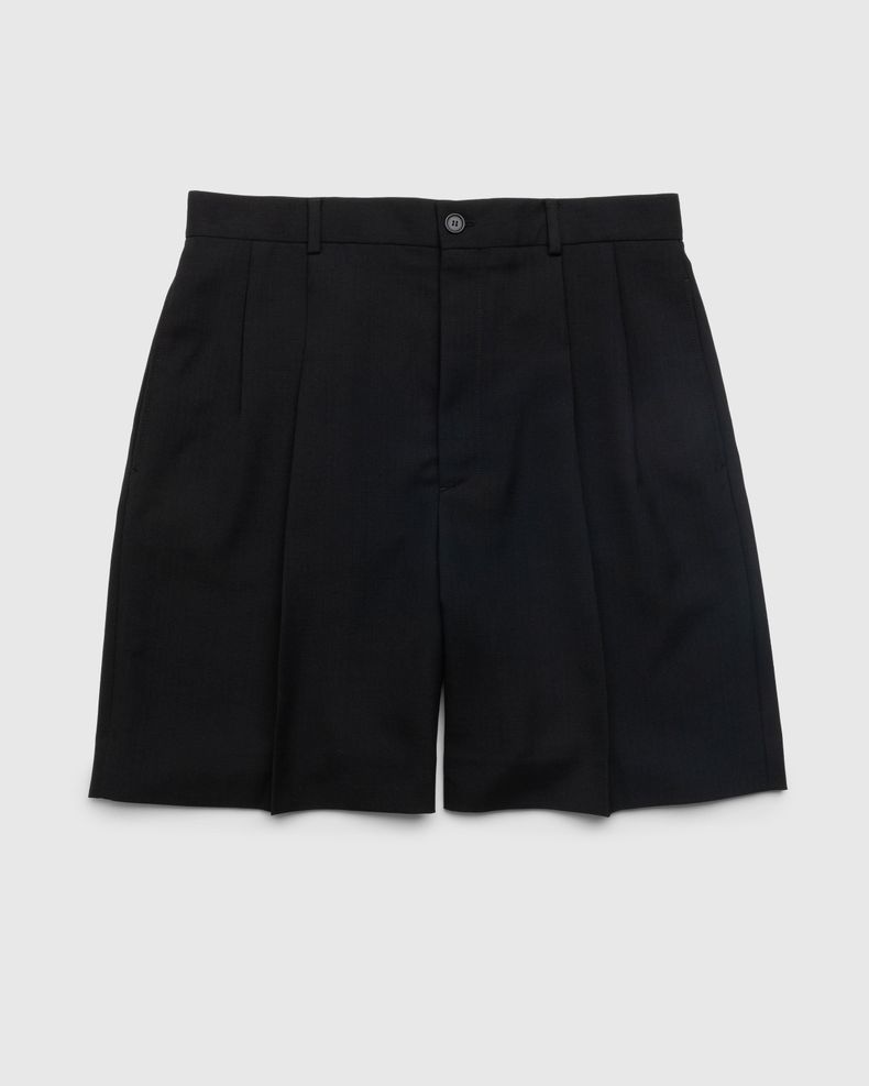 Tailored Pleated Shorts Black