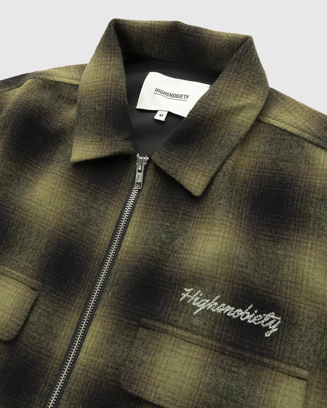 Highsnobiety – Plaid Zip Shirt Green Black - Shirts - Green - Image 3