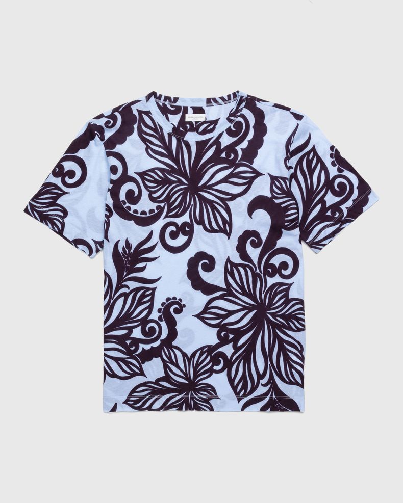 Dries van Noten – Habba Leaves T-Shirt Light Blue
