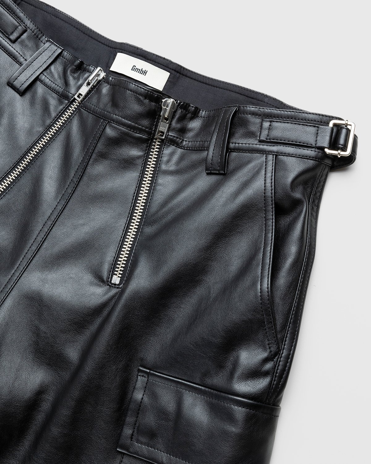 GmbH – Bekir Cargo Trousers With Double Zips Black - Leather Pants - Black - Image 3
