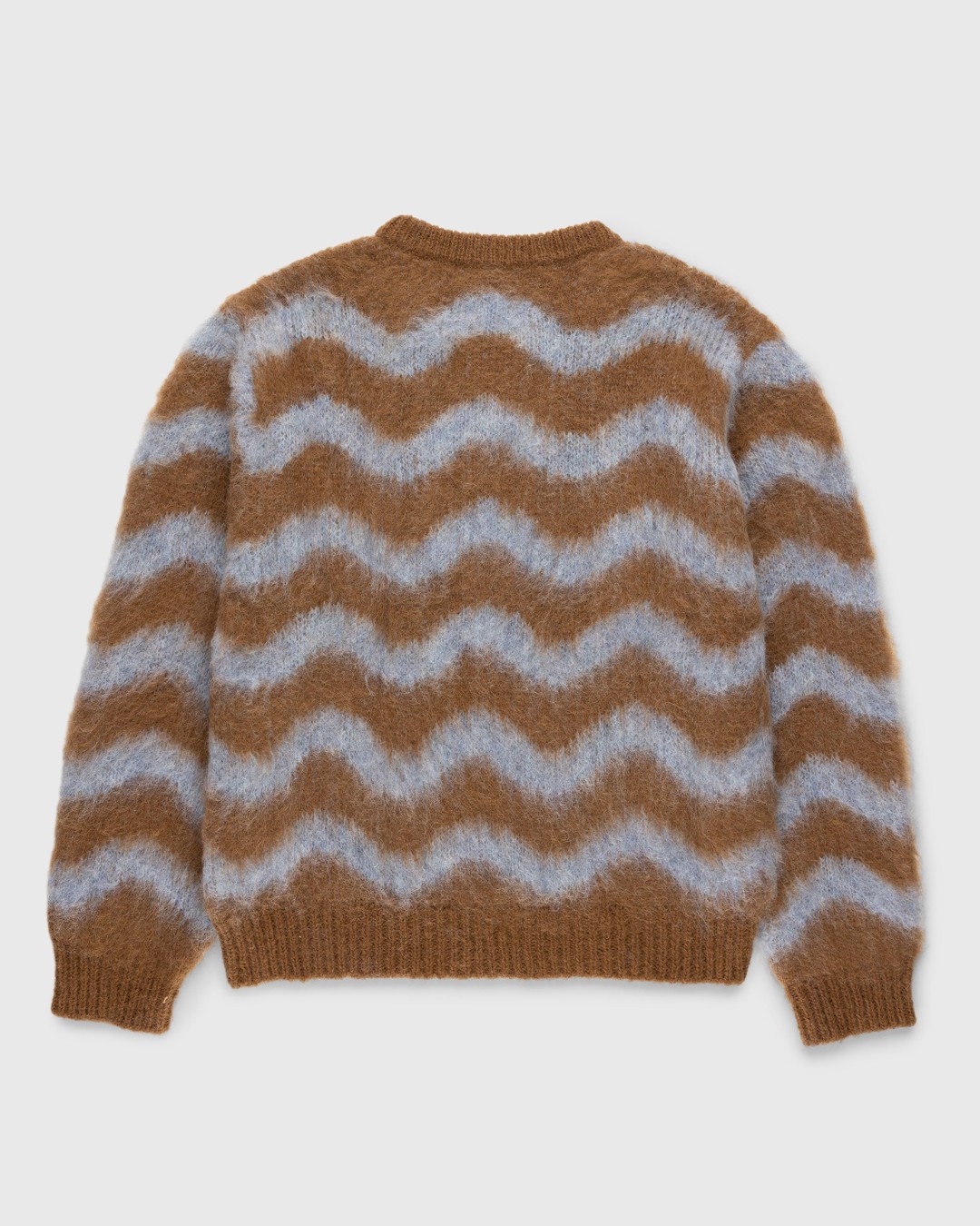 Highsnobiety HS05 – Alpaca Fuzzy Wave Sweater Light Blue/Brown - Knitwear - Multi - Image 2
