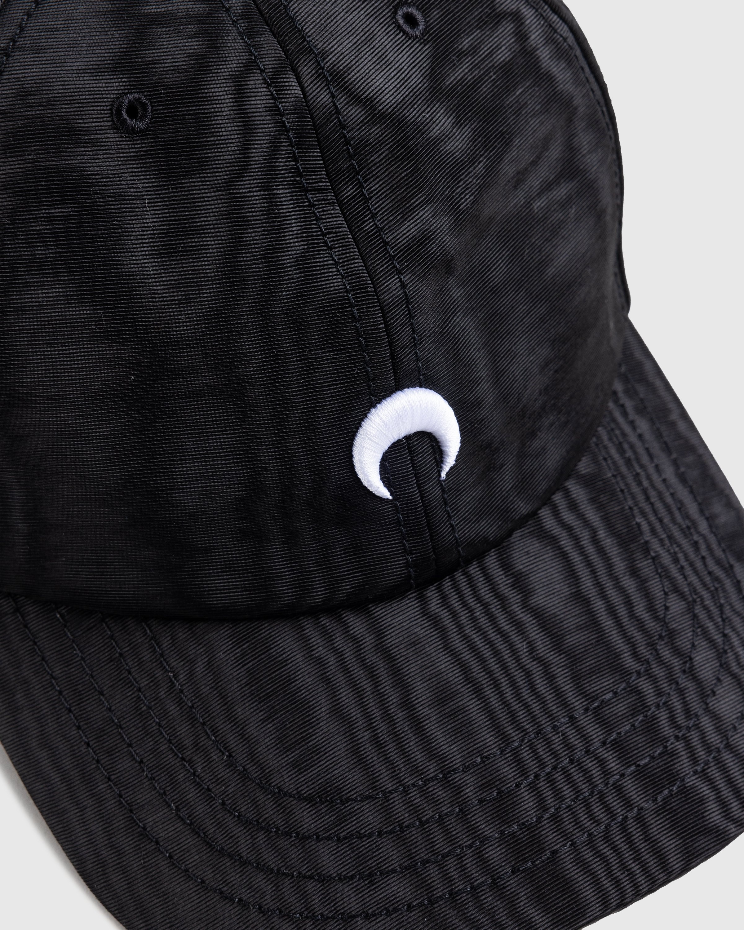 Marine Serre – Embroidered Regenerated Moire Cap Black - Hats - Black - Image 6