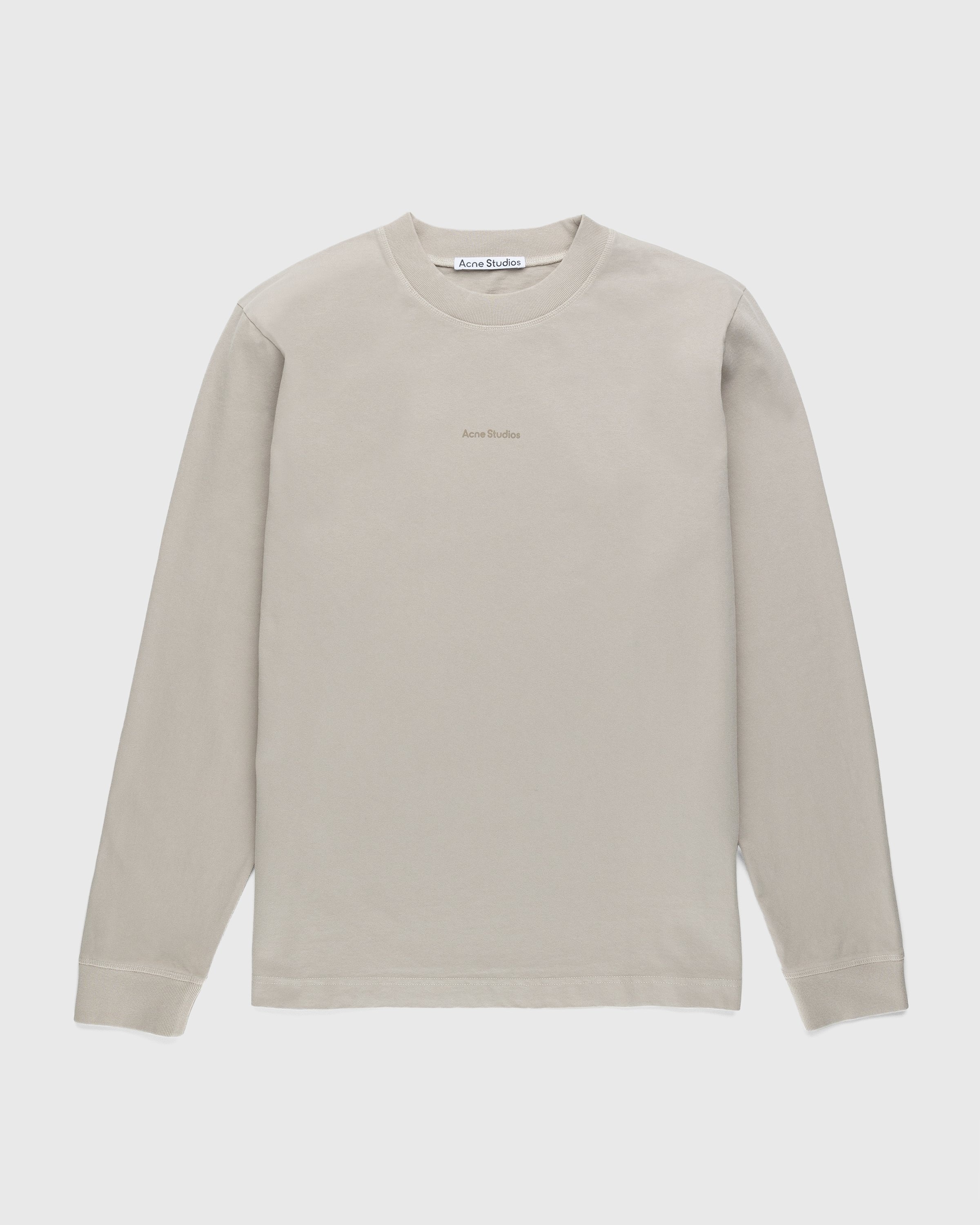 Acne Studios – Organic Cotton Logo Longsleeve Oyster Grey - Longsleeves - Beige - Image 1