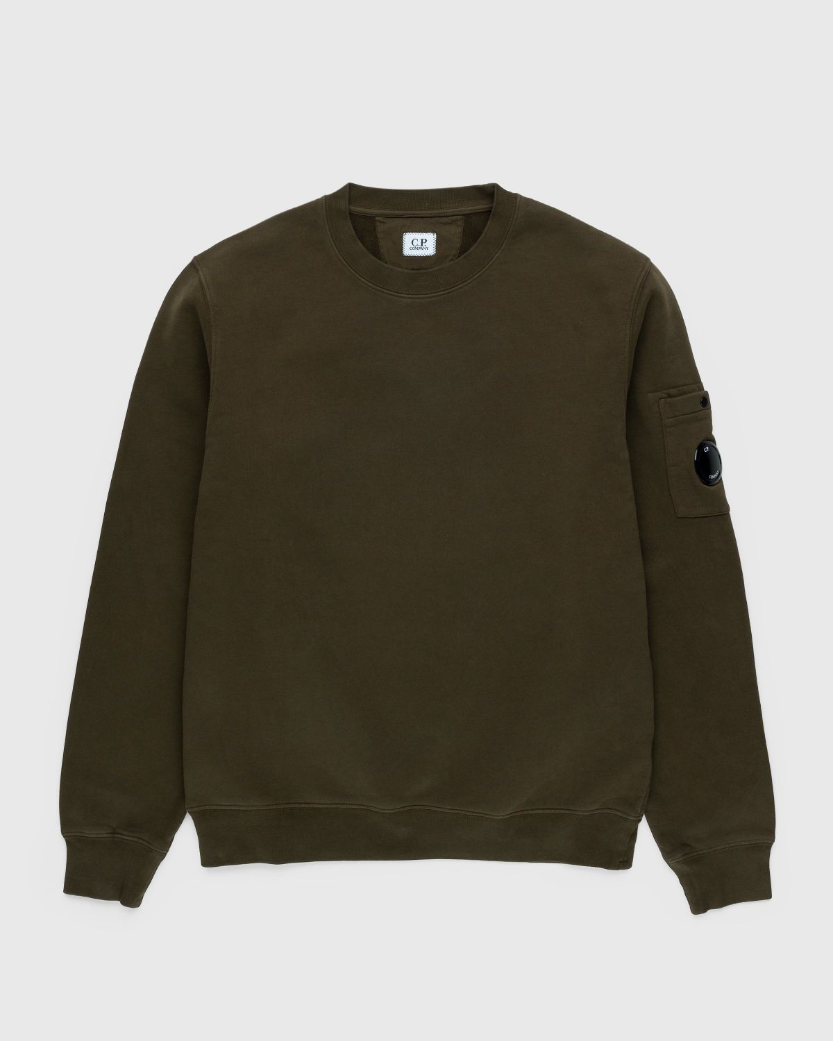 C.P. Company – Diagonal Raised Fleece Crewneck Sweatshirt Ivy Green - Sweats - Green - Image 1