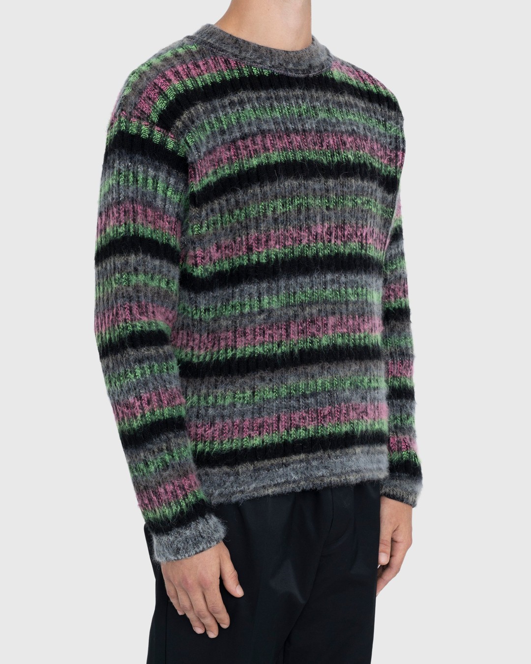AGR – Fuzzy Mohair Crewneck Sweater Multi - Knitwear - Multi - Image 3