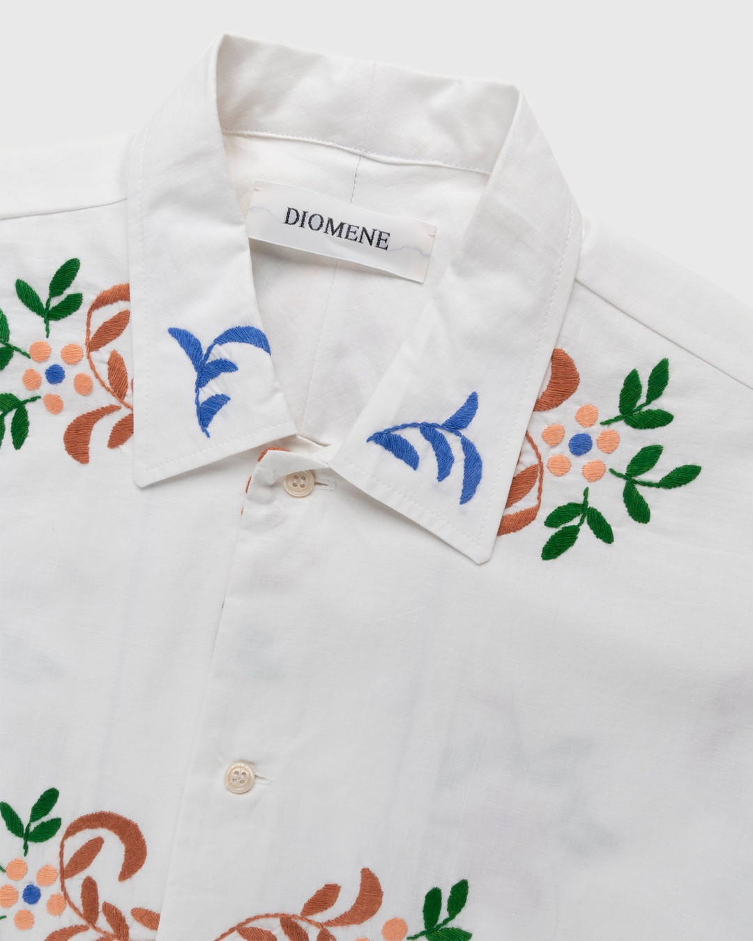 Diomene by Damir Doma – Embroidered Vacation Shirt White/Blue - Shirts - White - Image 4