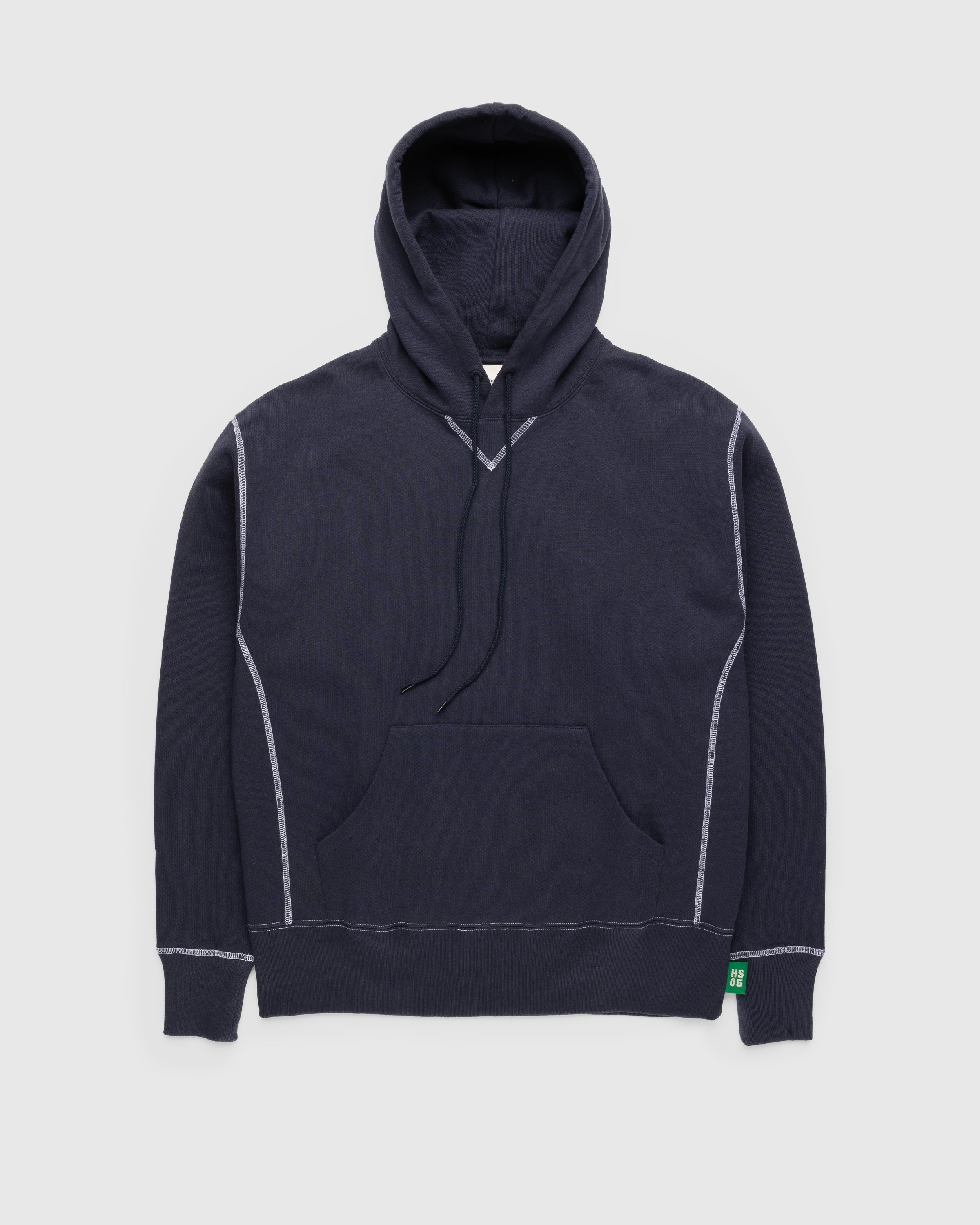 Highsnobiety – Contrast Stitch Fleece Hoodie Navy