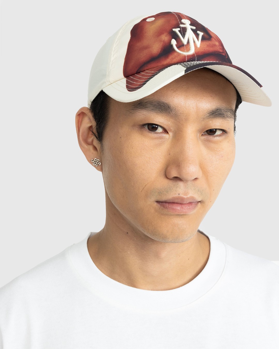 Logo embroidery leather baseball cap - JW Anderson - Men