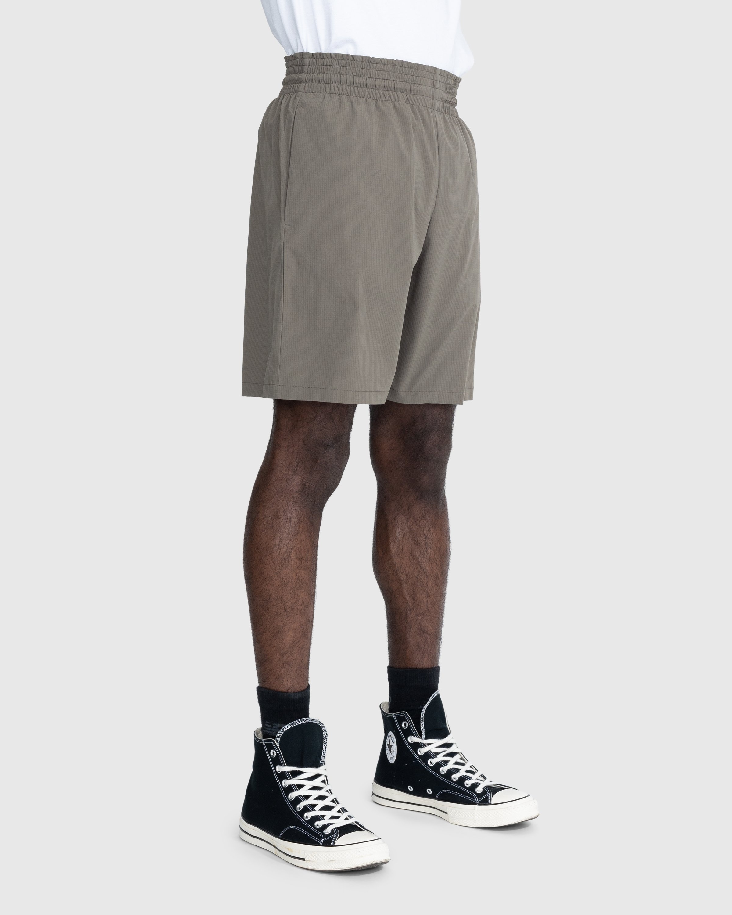 Acne Studios – Embroidered Swim Shorts Mud Grey - Shorts - Beige - Image 3