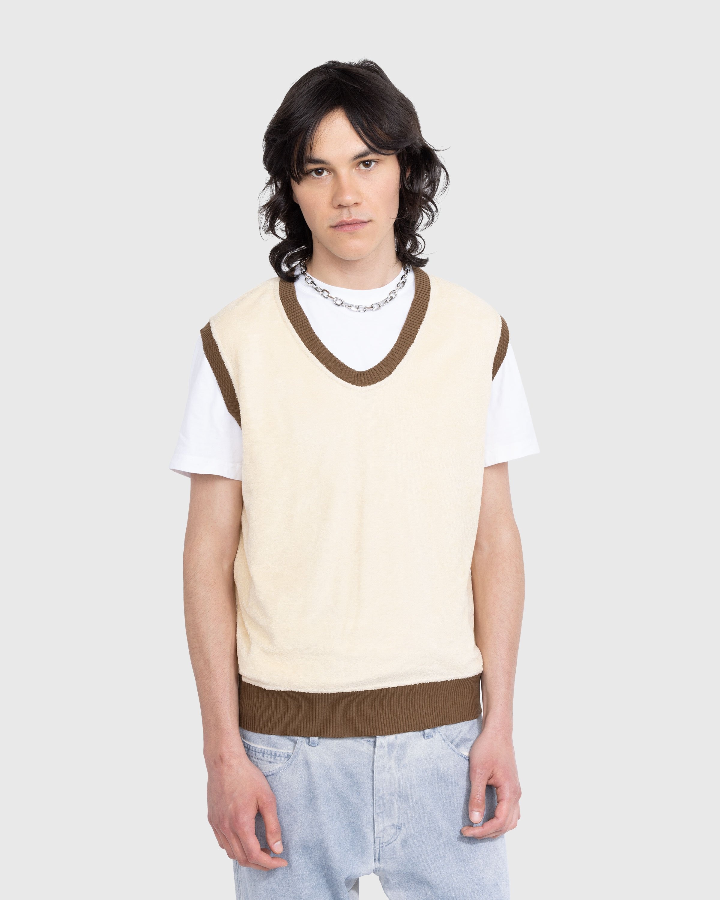 RANRA – Mistur Sweater Vest Beige - Men Tops - Beige - Image 2