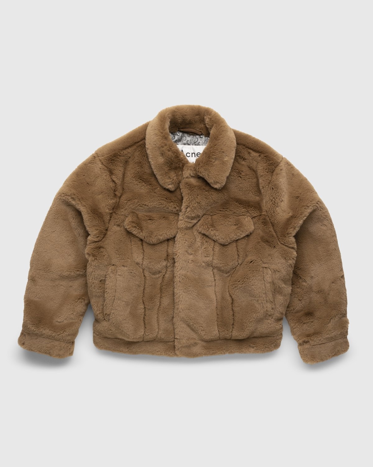 Acne Studios – Boxy Faux Fur Jacket Beige - Outerwear - Beige - Image 1