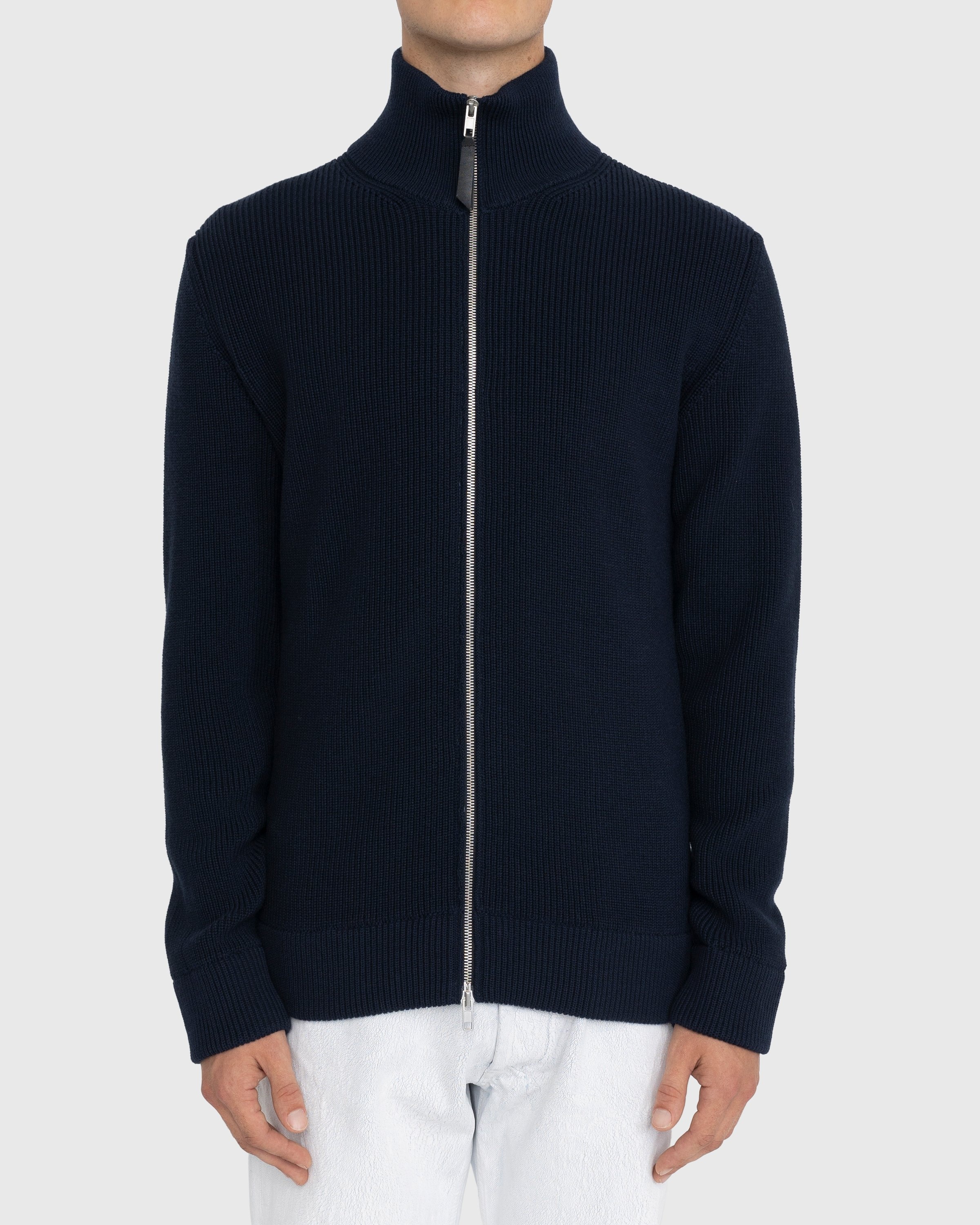 Maison Margiela – Zip Cardigan Navy - Knitwear - Blue - Image 2