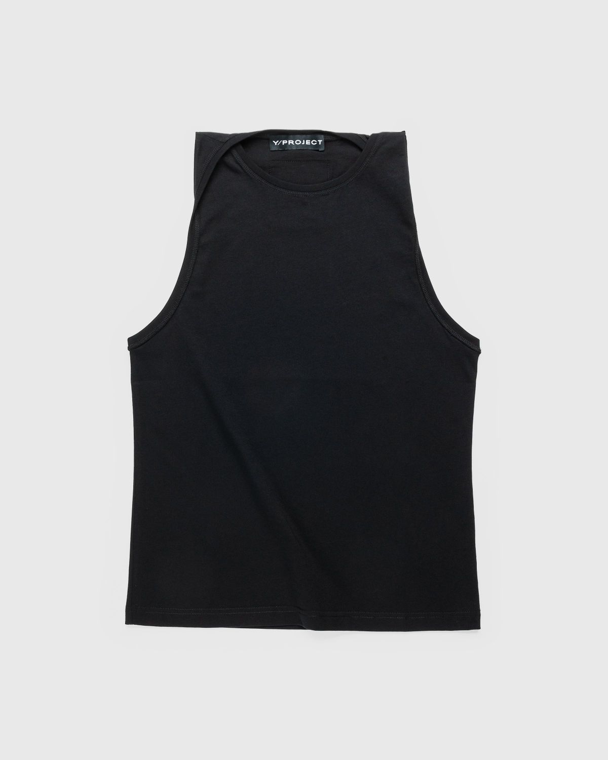 Y/Project – Twisted Shoulder Tank Top Black - Tops - Black - Image 1