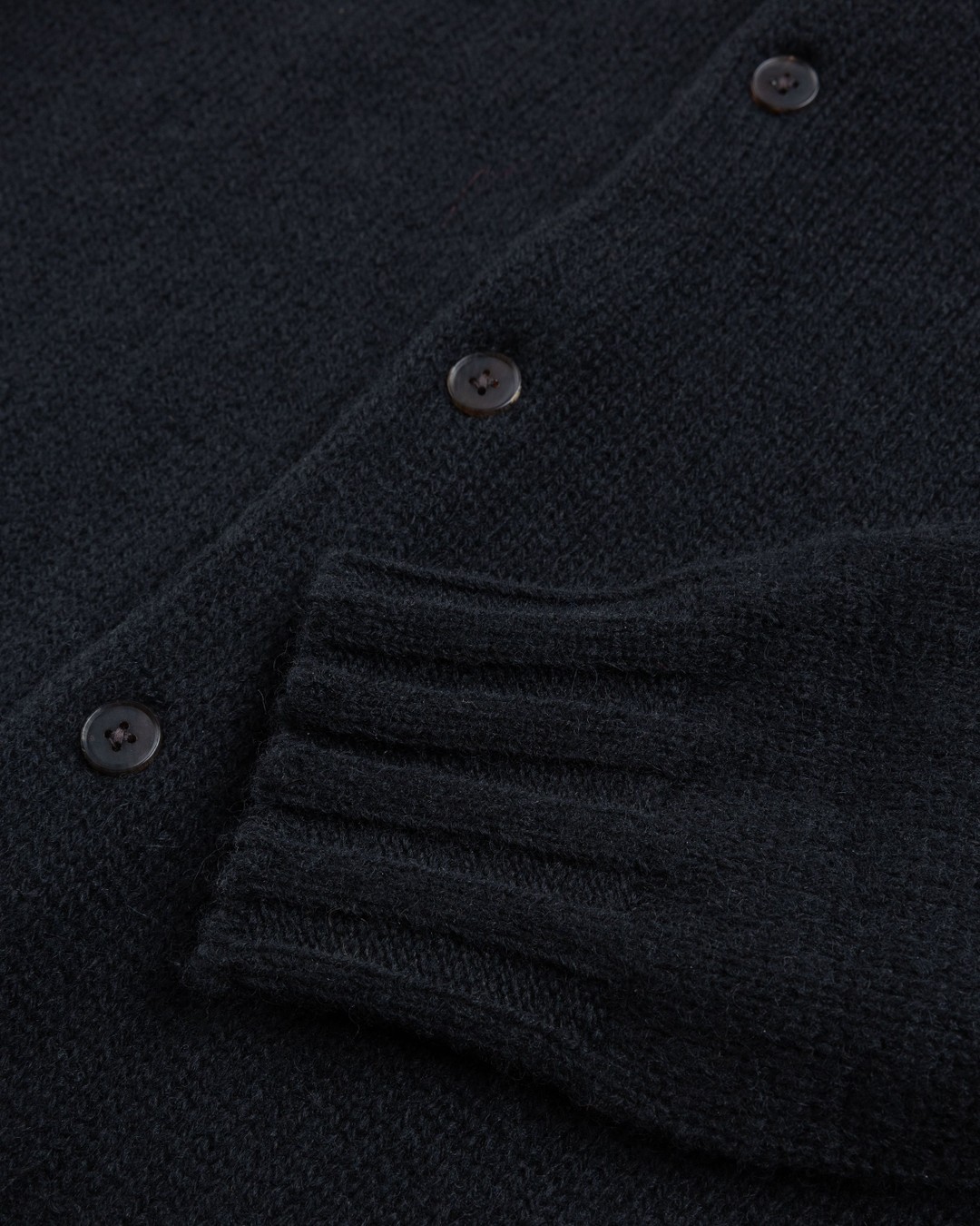 Auralee – Shetland Wool Cashmere Knit Cardigan Black - Knitwear - Black - Image 6